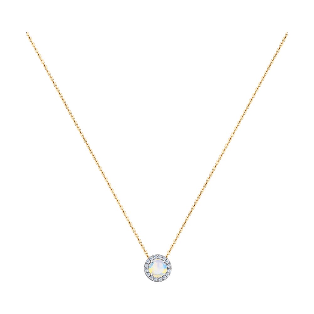 

Колье из красного золота с бриллиантом и опалом 40 см SOKOLOV Diamonds 6074007, 6074007