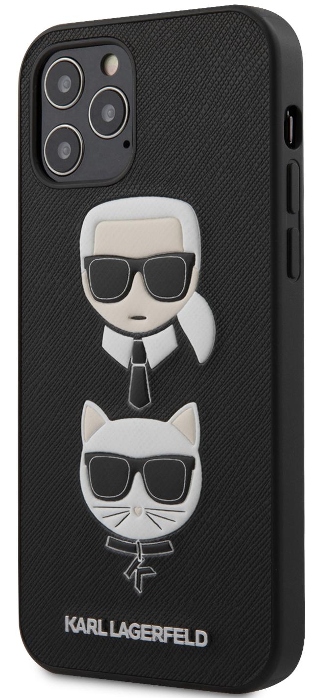 фото Чехол karl lagerfeld pu saffiano karl and choupette для iphone 12/12 pro (black)