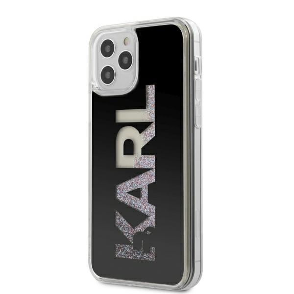 фото Чехол karl lagerfeld liquid glitter karl logo (klhcp12mklmlbk) для iphone 12/12 pro black