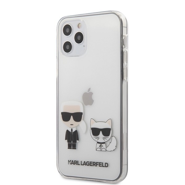 фото Чехол karl lagerfeld ikonik karl & choupette hard для iphone 12/12 pro (transparent)