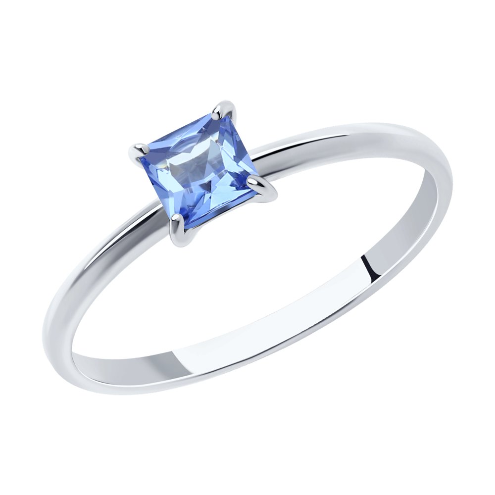 фото Кольцо sokolov из белого золота с родированием с ситаллом женское 716167 17