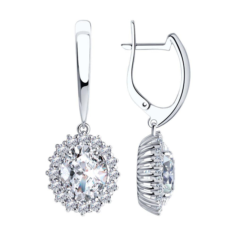 

Серьги подвески из серебра Diamant 94-121-00646-1, фианит, 94-121-00646-1