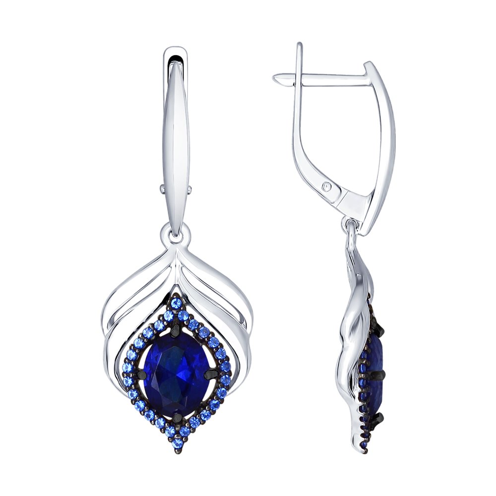 

Серьги женские из серебра SOKOLOV 88020037, корунд/фианит, 88020037