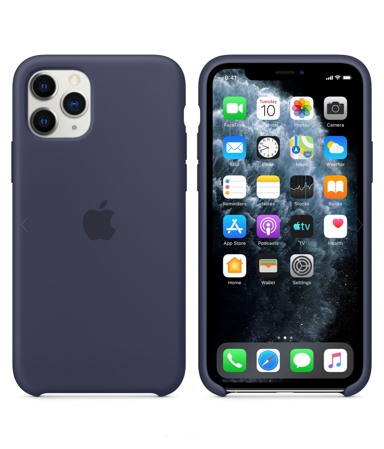 фото Чехол silicone case для apple iphone 11 pro midnight blue dark blue (mwyklfe/a)