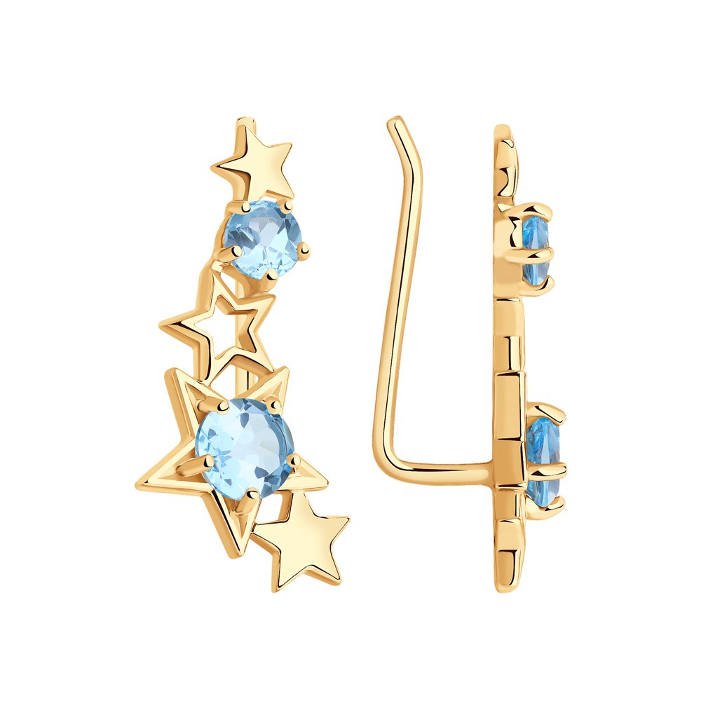 

Серьги женские из золота SOKOLOV 727348, топаз, 727348