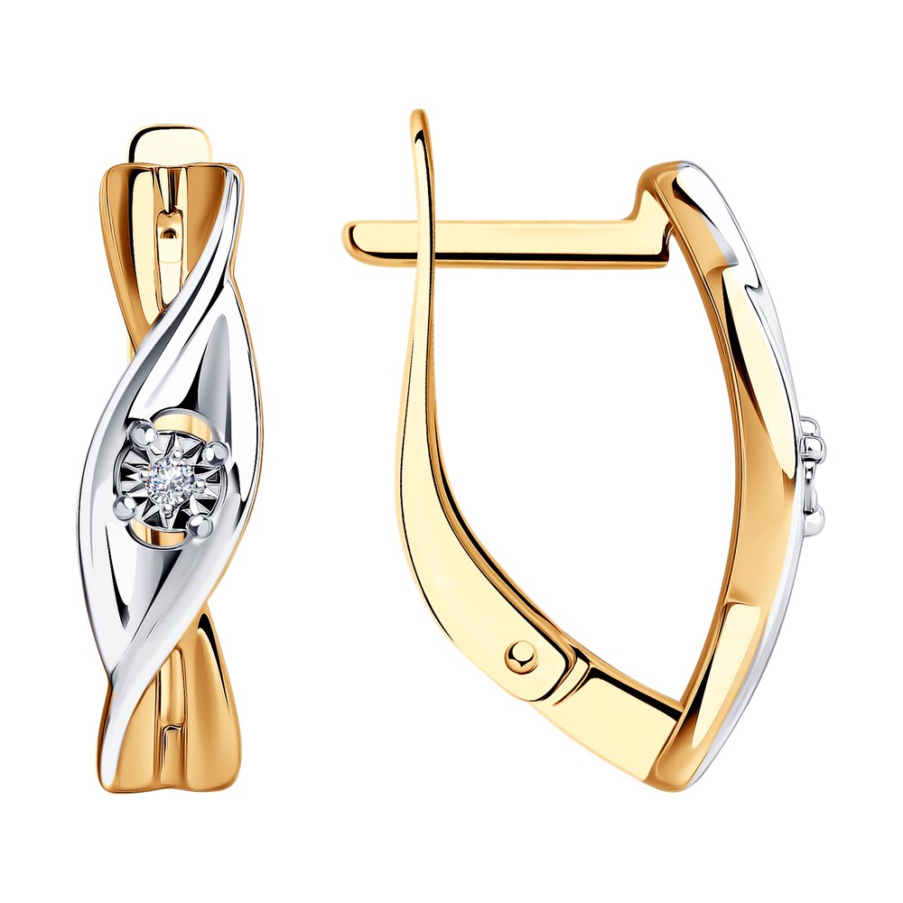 

Серьги из серебра SOKOLOV 87020055, бриллиант, 87020055