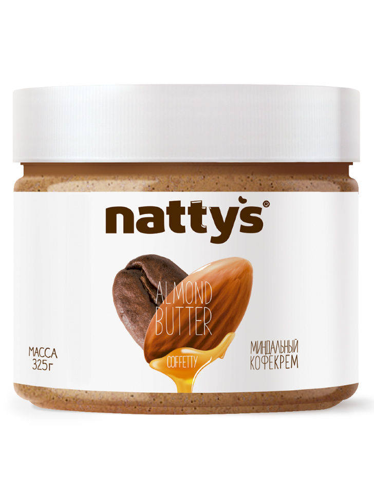 фото Миндальная паста nattys coffetty с кофе 325 г