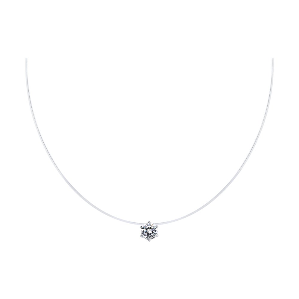 

Колье из серебра 45 см SOKOLOV 94070425, фианит, 94070425