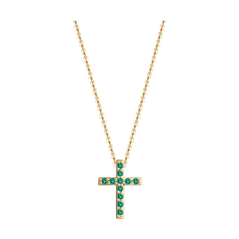 

Колье из красного золота 45 см SOKOLOV Diamonds 3070007, изумруд, 3070007