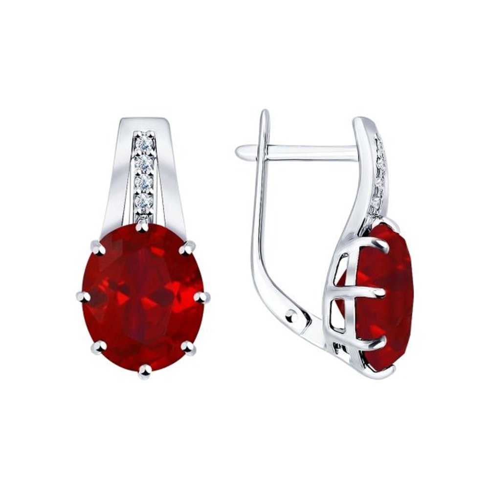 

Серьги из серебра SOKOLOV 84020006, корунд/фианит, 84020006
