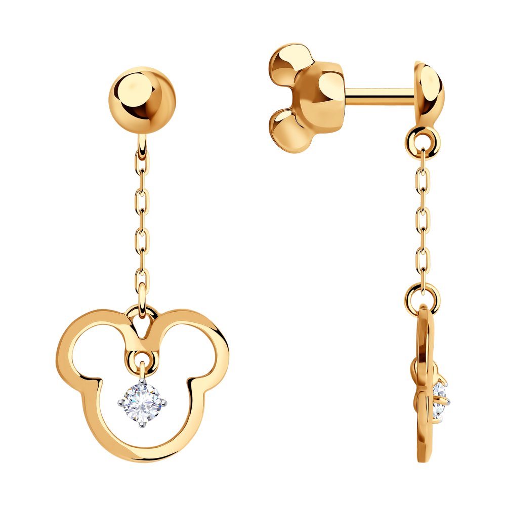 

Серьги женские из золота SOKOLOV 029142, фианит, 029142