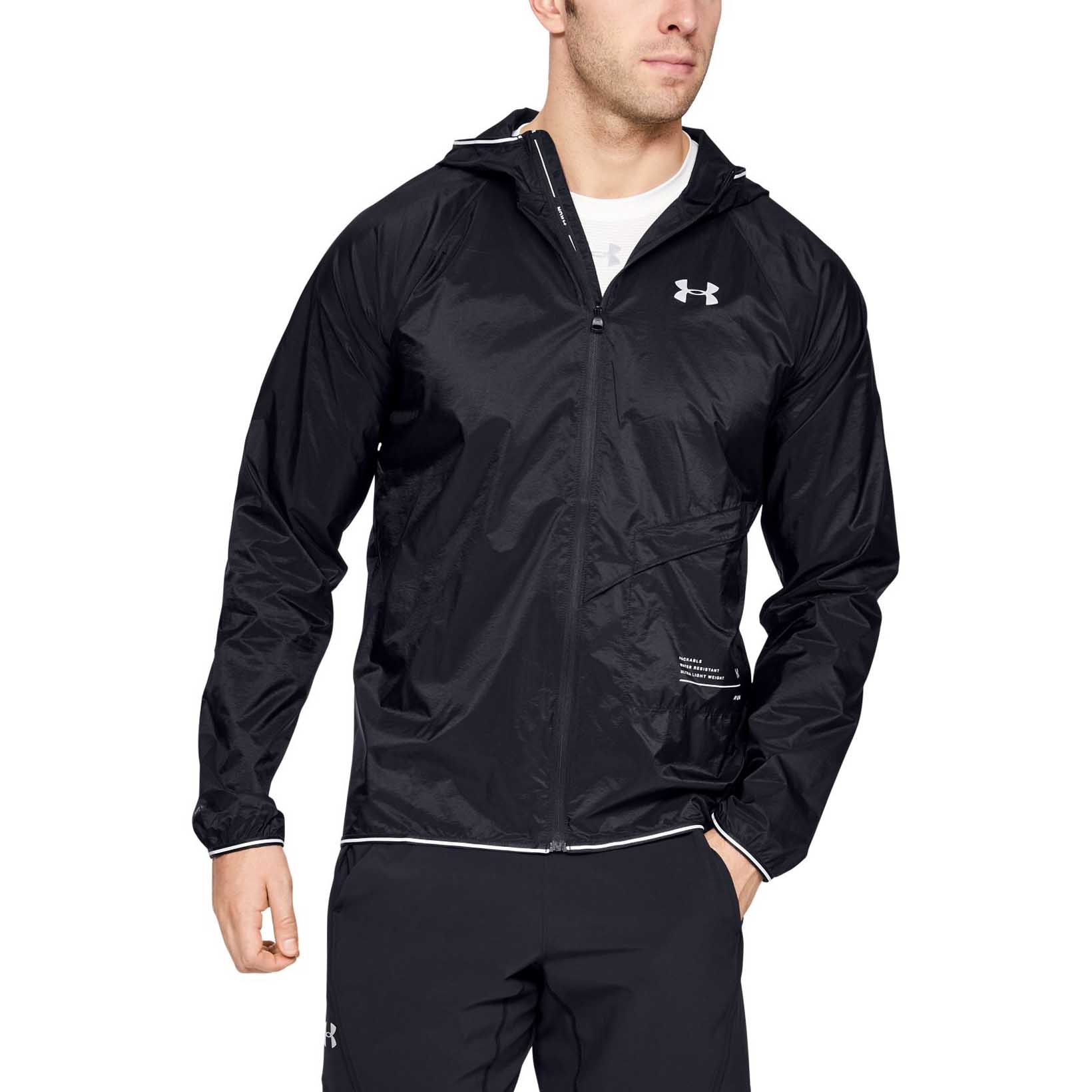 

Спортивная ветровка мужская Under Armour Qualifier черная LG INT, Qualifier Storm Packable Full Zip Hooded
