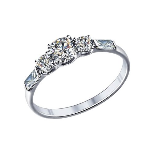 

Кольцо из серебра с фианитом р. 15.5 SOKOLOV 89010007, 89010007