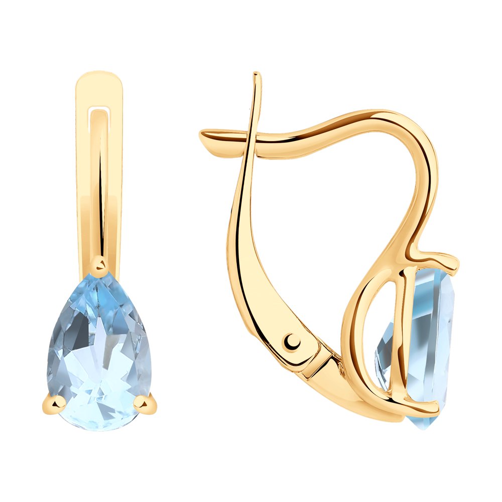 

Серьги женские из золота SOKOLOV 727524, топаз, 727524