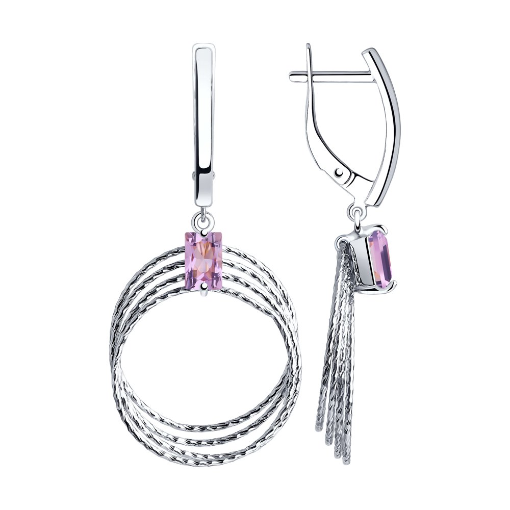 

Серьги женские из серебра Diamant 94-321-00815-3, аметист, 94-321-00815-3