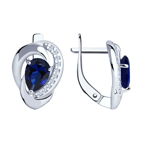 

Серьги женские из серебра SOKOLOV 88020046, корунд/фианит, 88020046