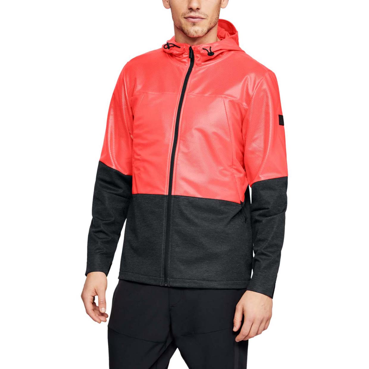 Ветровка мужская Under Armour Hybrid Windbreaker Hooded FZ розовая SM INT