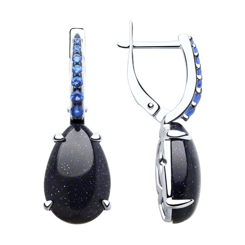

Серьги подвески из серебра SOKOLOV 83020060, стекло/фианит, 83020060