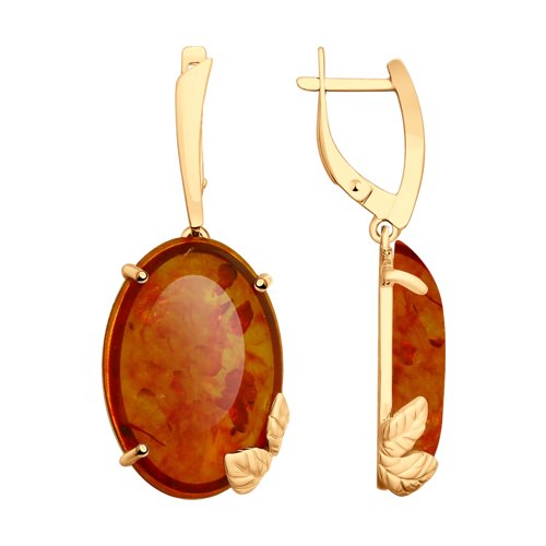 

Серьги женские из серебра SOKOLOV 83020049, янтарь, 83020049