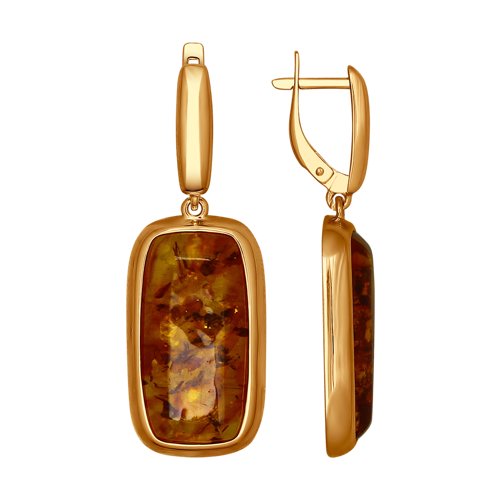 

Серьги женские из серебра SOKOLOV 83020041, янтарь, 83020041