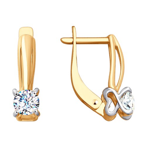 

Серьги женские из золота SOKOLOV 81020356, фианит, 81020356