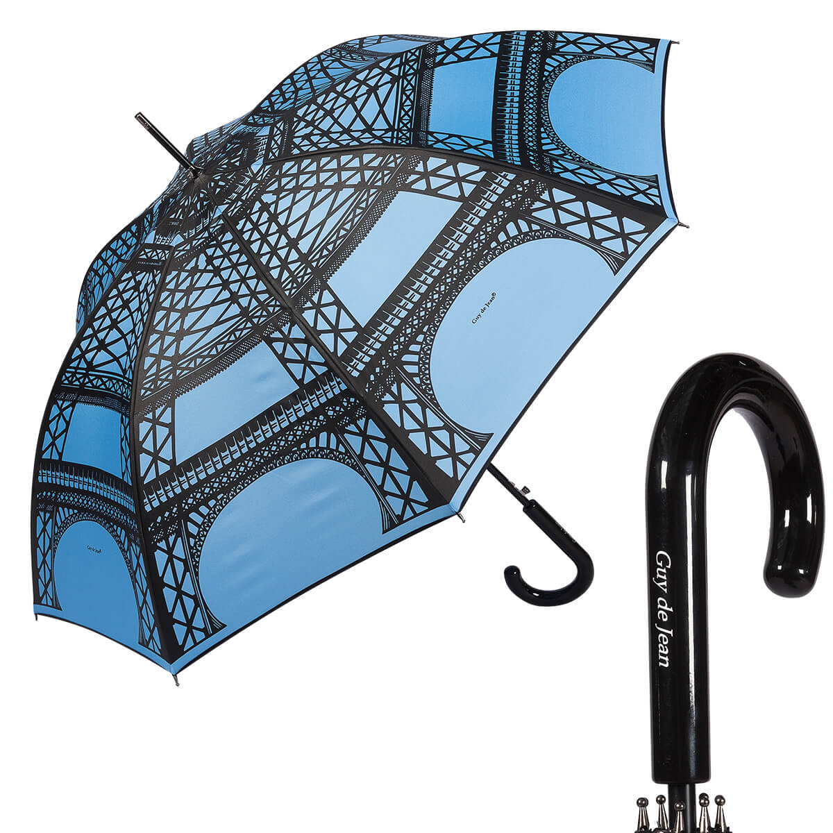 Зонт-трость женский полуавтоматический Guy De Jean 1214-LA синий