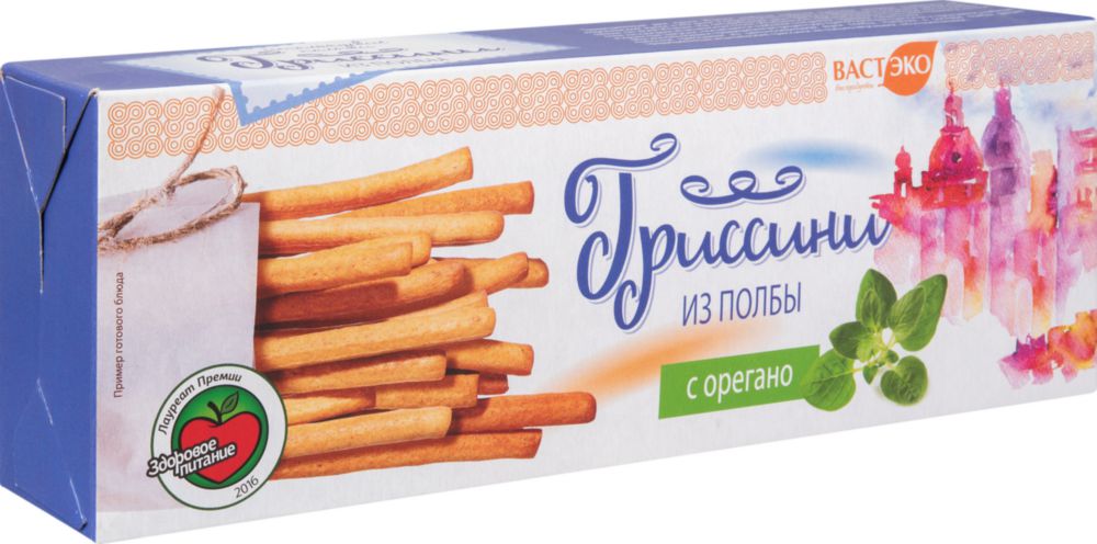 

Итальянские палочки Вастэко гриссини из полбы с орегано 170 г, гриссини