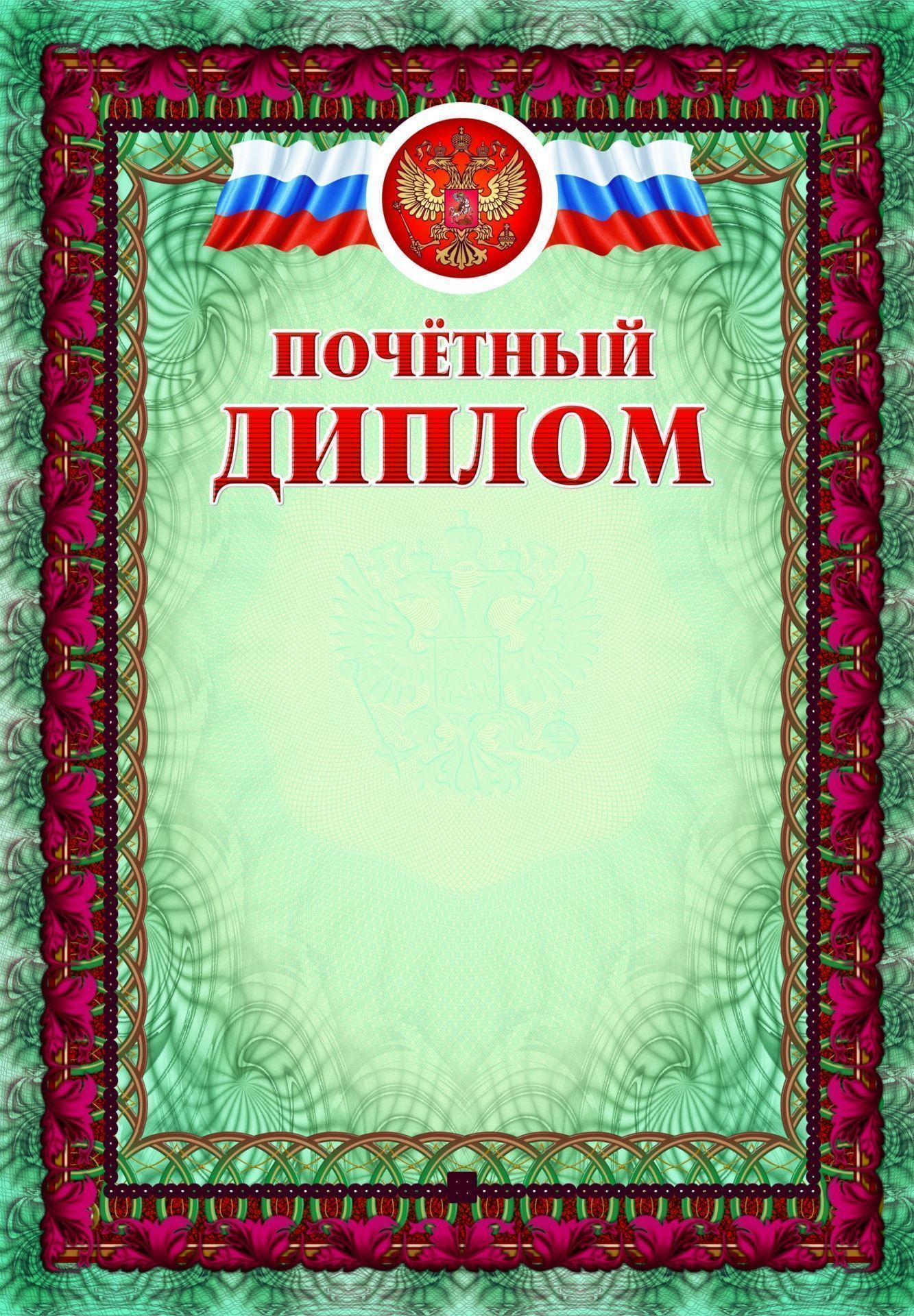 

Почётный диплом (с тиснением)