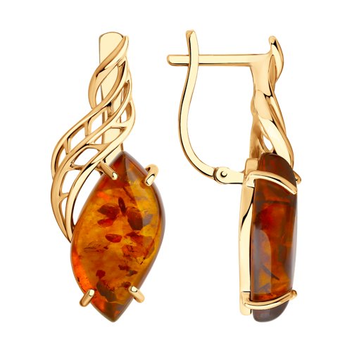 

Серьги женские из золота SOKOLOV 726846, янтарь, 726846
