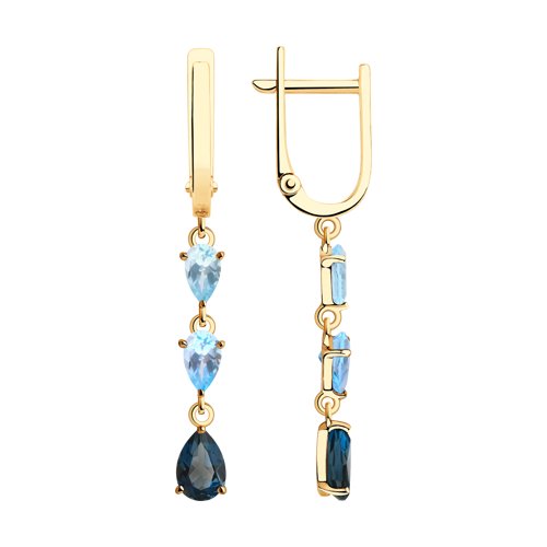 

Серьги женские из золота SOKOLOV 726019, топаз, 726019
