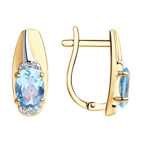 

Серьги женские из золота SOKOLOV 726003, топаз/фианит, 726003