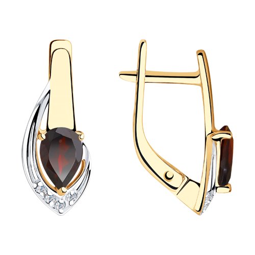 

Серьги женские из золота SOKOLOV 725924, гранат/фианит, 725924