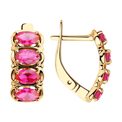 

Серьги женские из золота SOKOLOV 725795, корунд, 725795