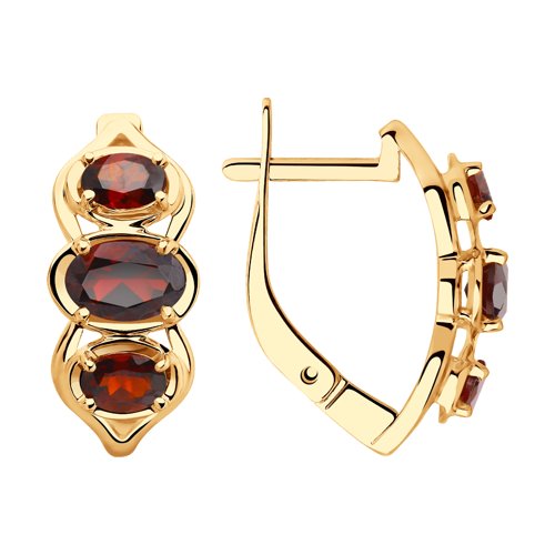 

Серьги женские из золота SOKOLOV 725788, гранат, 725788