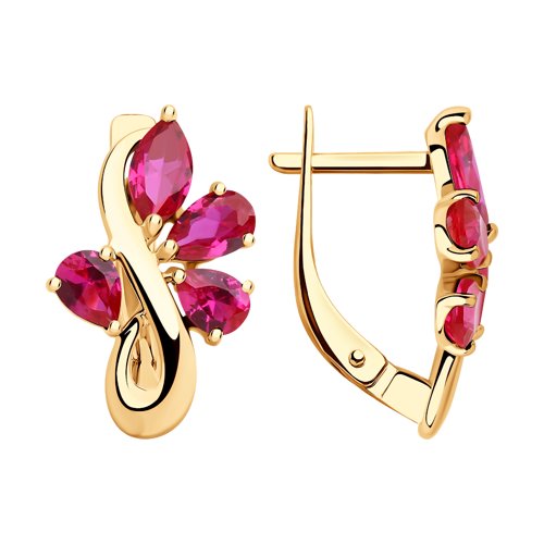

Серьги из желтого золота SOKOLOV 725756, корунд, 725756