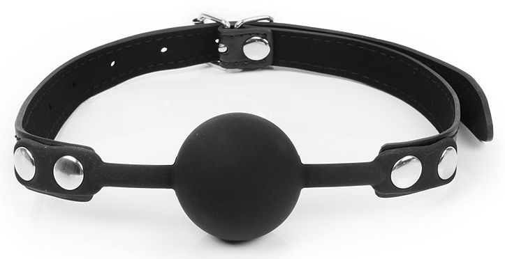 фото Черный кляп-шарик с регулируемым ремешком bior toys