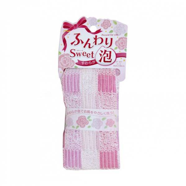 фото Мягкая массажная мочалка aisen нежная петельчатая 25х90 см розовая