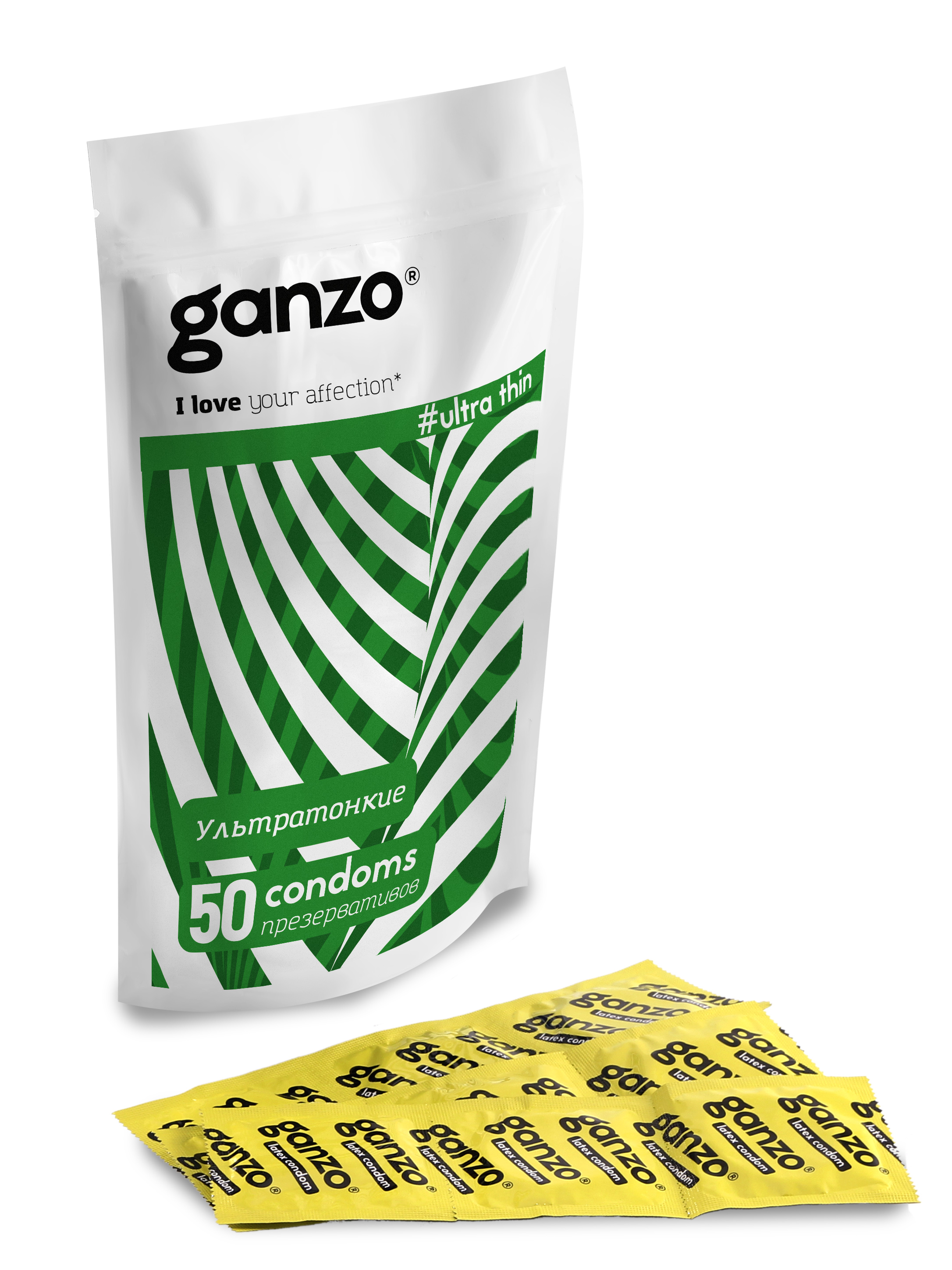 Купить Презервативы GANZO Ultra thin, No50 (Ультра тонкие, 50шт. в Дой-Пак), Презервативы GANZO Ultra thin Ультра тонкие 50 шт., латекс