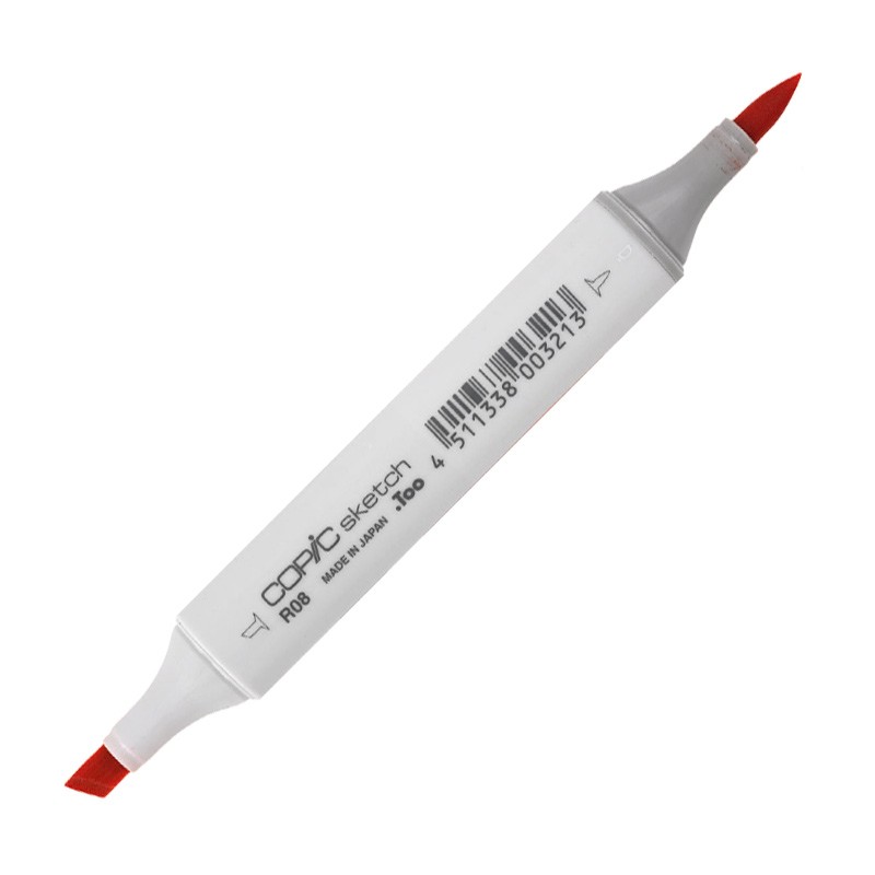

Маркер спиртовой двусторонний Copic Sketch, R08 киноварь красный