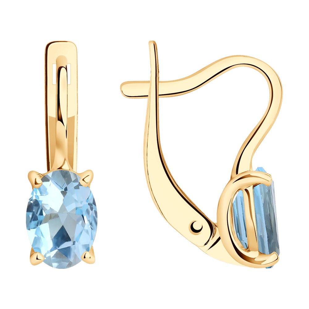

Серьги женские из золота SOKOLOV 727635, топаз, 727635