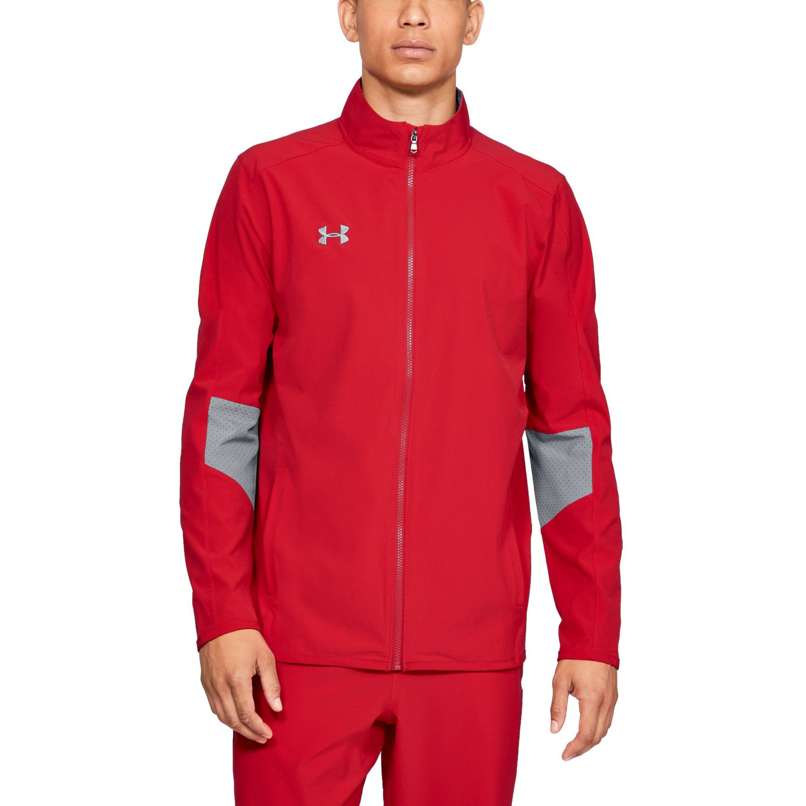 фото Спортивная ветровка мужская under armour charger warm up woven full zip красная xl int