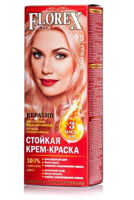 фото Florex-super new кератин краска для волос 9.5 талая вода