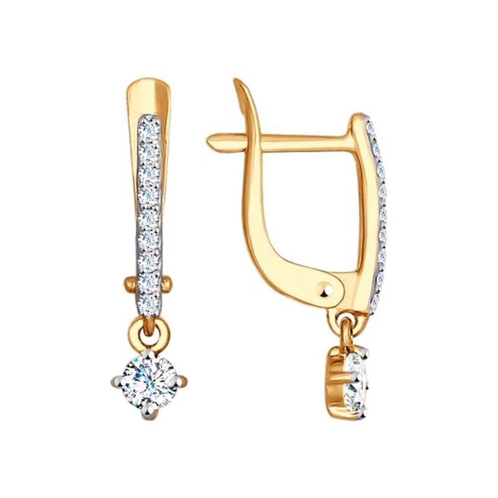 

Серьги женские из золота SOKOLOV 027477, фианит, 027477