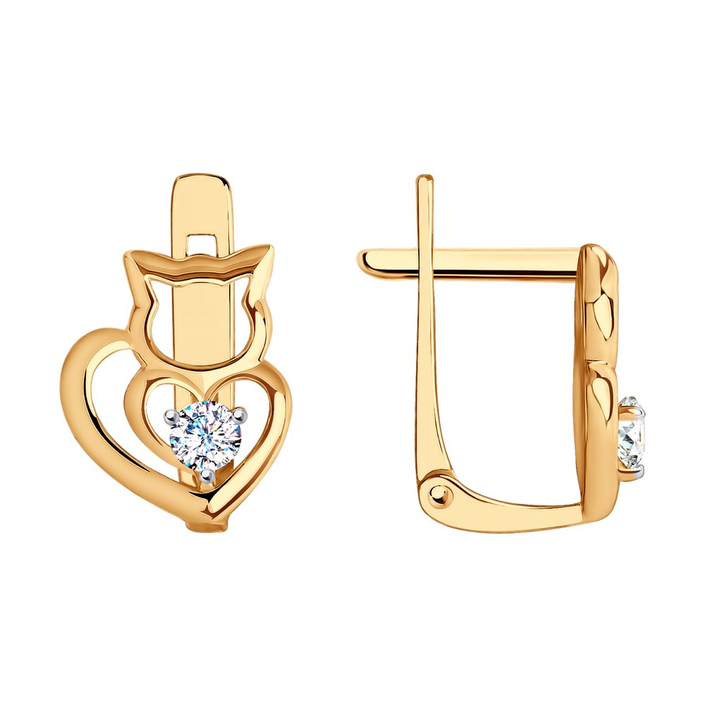 

Серьги женские из золота SOKOLOV 029209, фианит, 029209