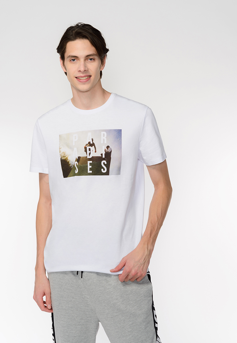 

Футболка мужская M201M00247 Modis белая 50 RU, M201M00247