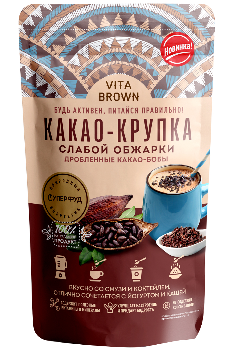 фото Суперфуд vita brown какао-крупка порошок 100 г