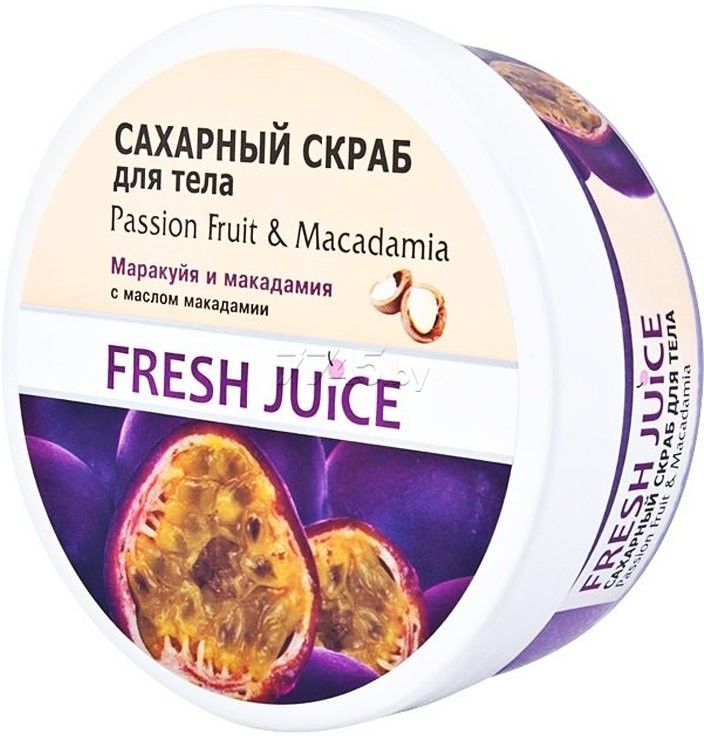 фото Сахарный скраб для тела passion fruit & macadamia fresh juice, 225 мл