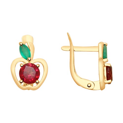 

Серьги женские из золота SOKOLOV 725571, агат/родолит, 725571