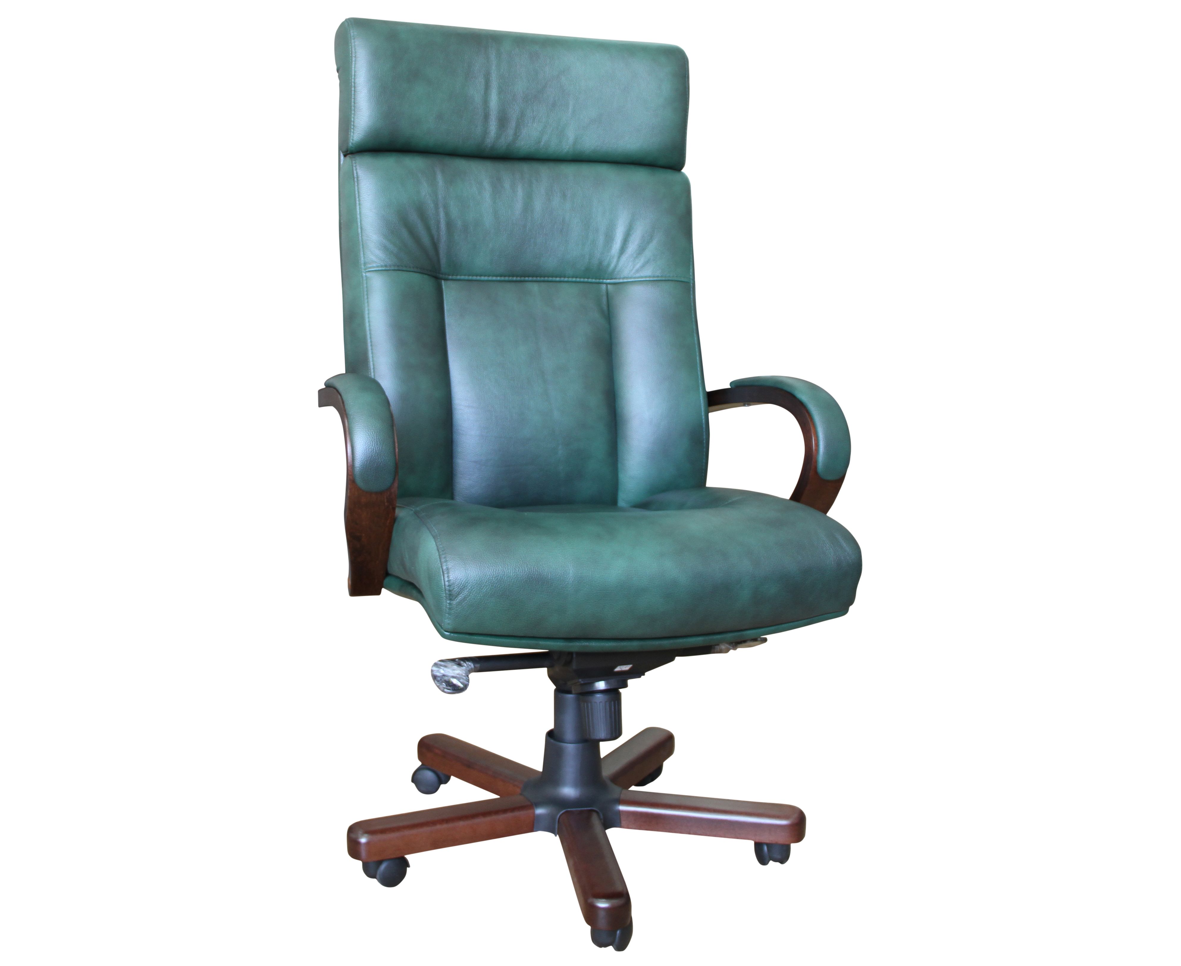 Зеленое кожаное кресло