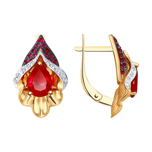 

Серьги женские из золота SOKOLOV 725102, корунд/фианит, 725102